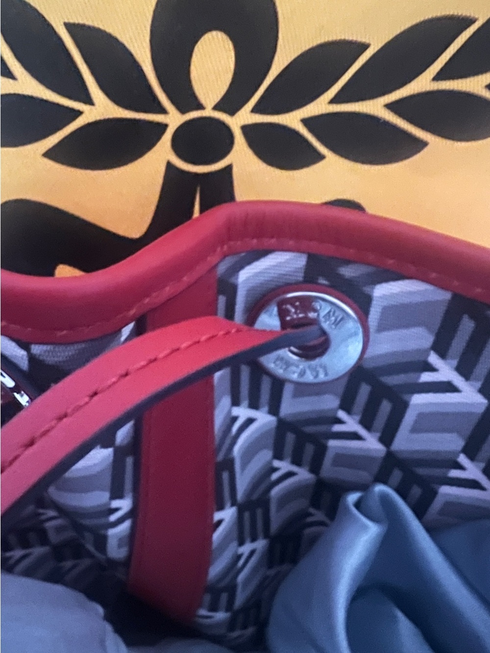 MCM Candy Red Liz Visetos Reversible Tote - Picture 4 of 4